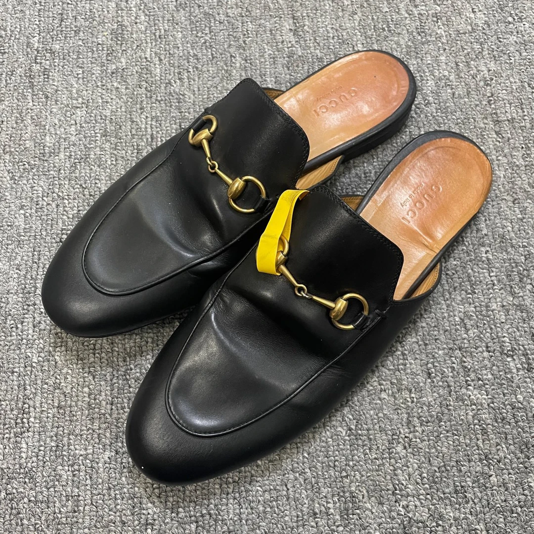 95新 GUCCI/古驰 Princetown徽标包头拖鞋 38码/7094