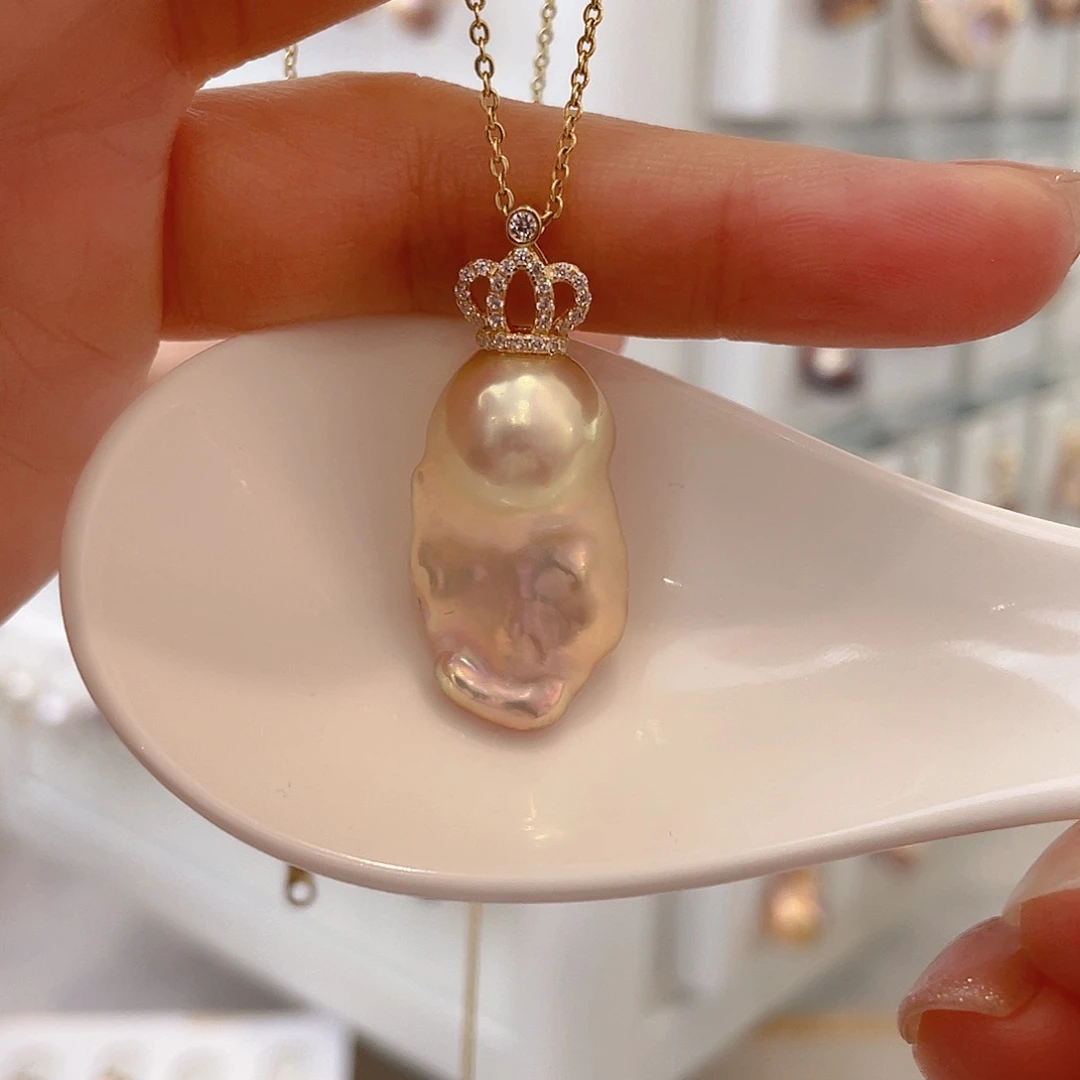 淡水珍珠颈饰银S925镶嵌?****?