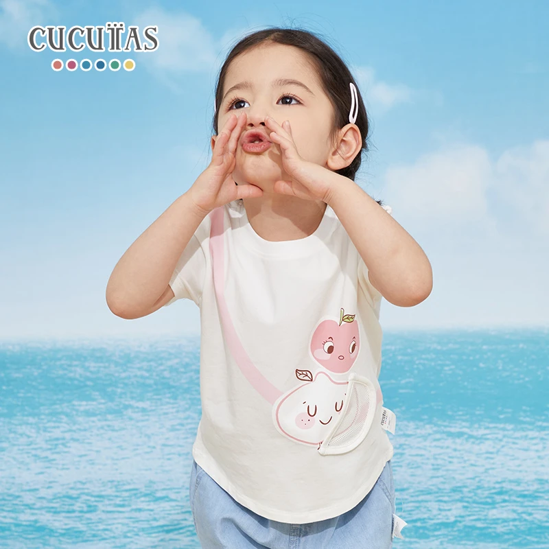 25年新款cucutas夏季简约女童圆领短袖T恤棉舒适吸汗CY25SUW604