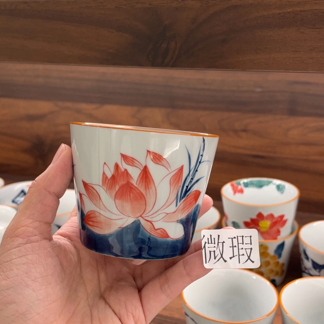 釉下手绘茶具微瑕