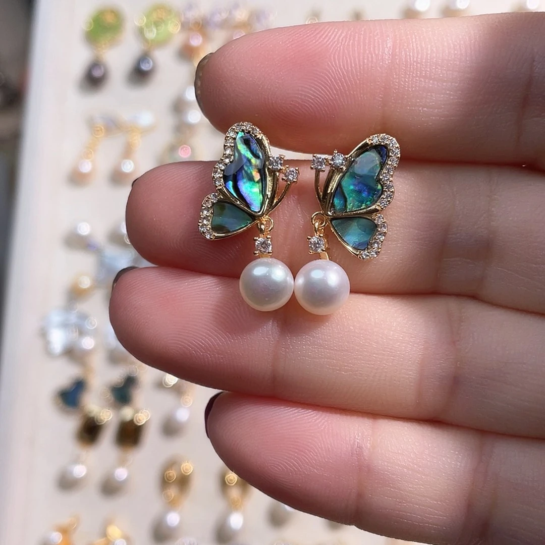 淡水珍珠耳饰合金