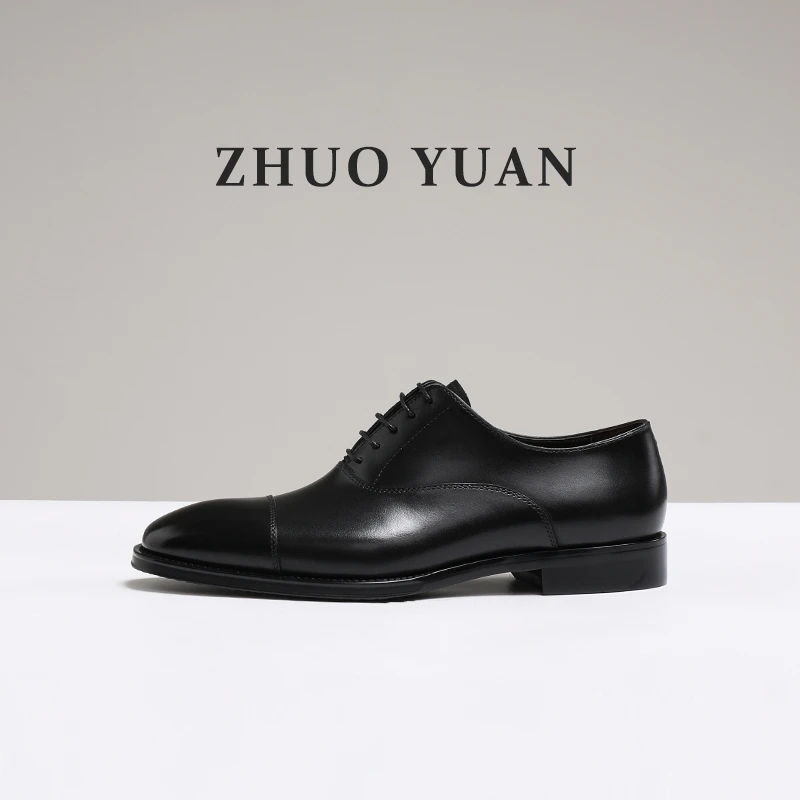 ZHUOYUAN精英系列 小牛皮正装皮鞋男士三接头牛津鞋结婚鞋770597