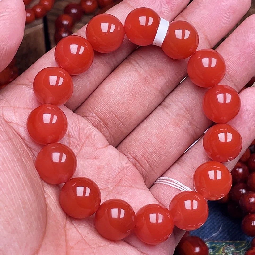 R***9南红玛瑙未镶嵌手链南红保山杨柳卡13原矿