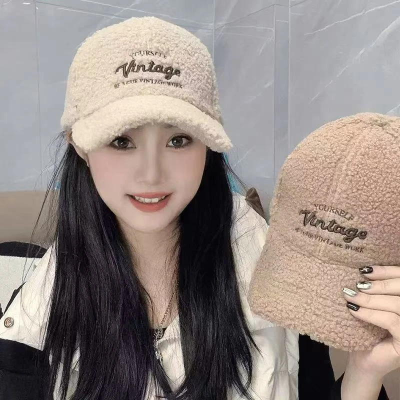 百搭男女显脸小棒球帽秋冬帽子保暖韩版针织帽韩版女士绒帽球帽