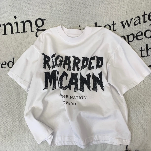 KM PERSONALITY 2025 新款 夏季儿童简潮白色短袖T恤 2589