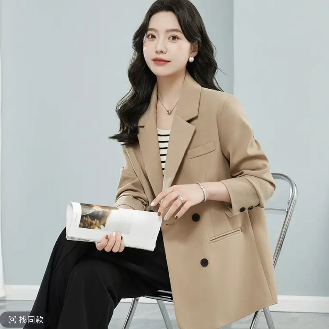 气质西装外套女2025年春装新款韩版高级感休闲小个子春秋黑色西服