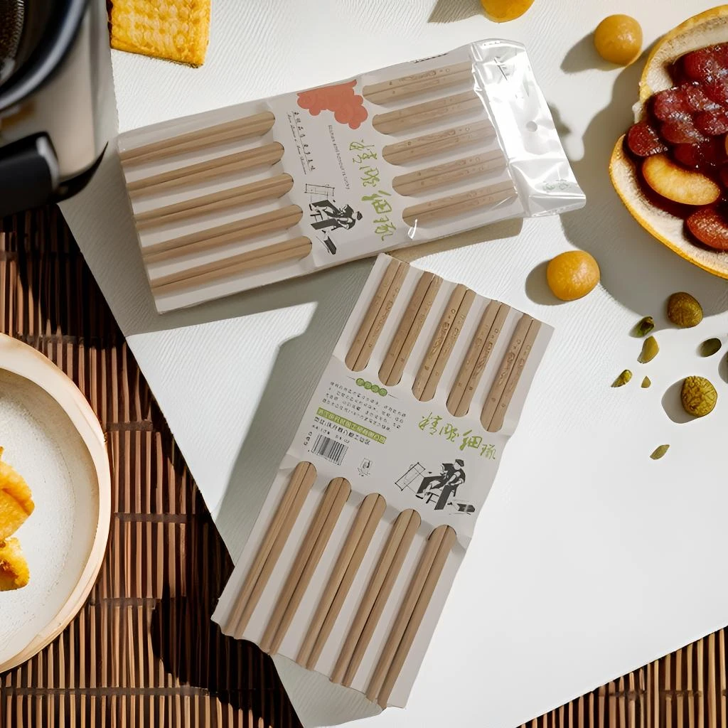 【4盒共40双】日式精品无节竹筷子圆筷快餐筷烧烤筷外卖筷家用筷