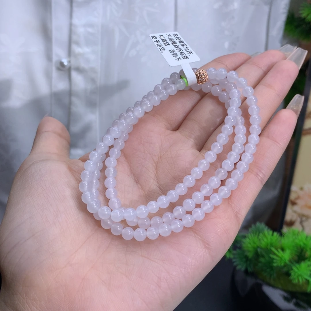 翡翠手链未镶嵌卡4.9冰胶白月光