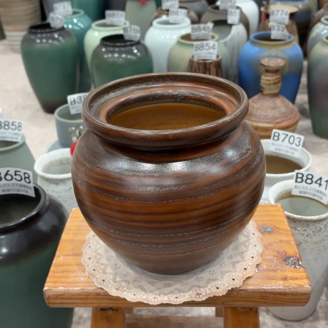 摆件景德镇陶瓷花瓶高18口11