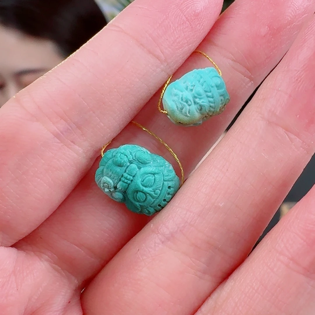 绿松石珠宝奇石未镶嵌小***痕