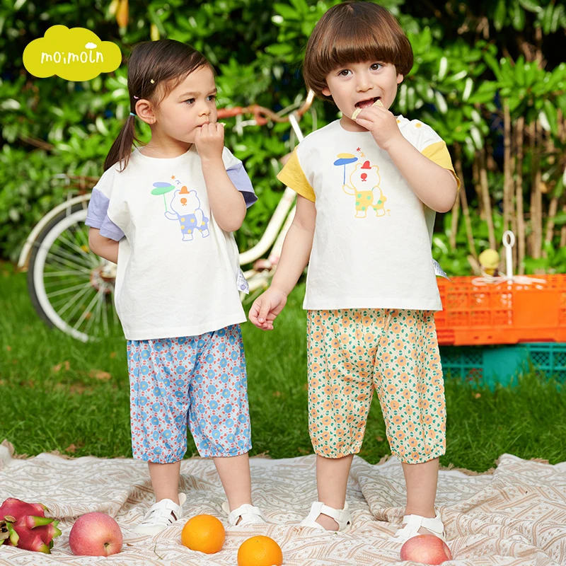 moimoln小云朵童装夏季新款儿童短袖t恤男女宝宝休闲上衣