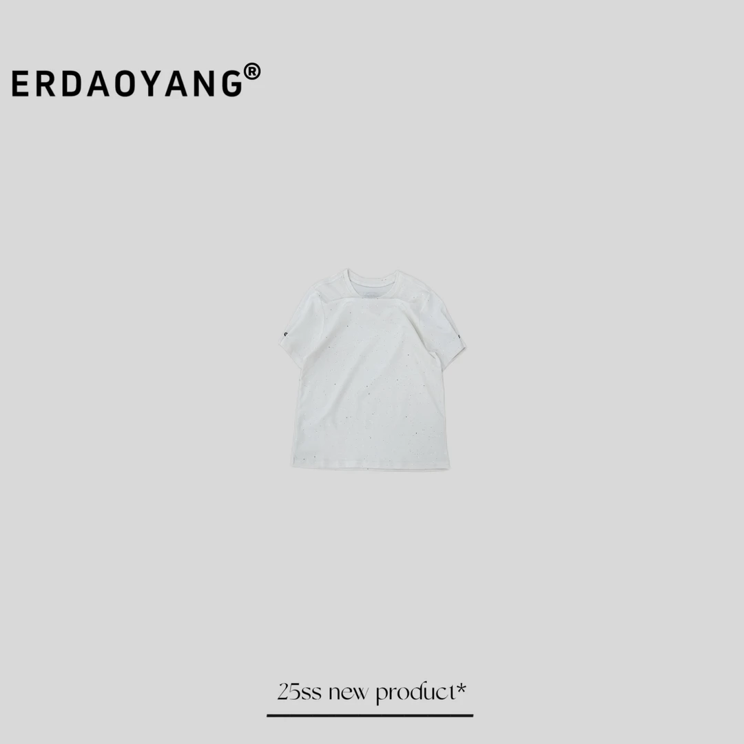 ERDAOYANG "梵文" 早春新款领口字母闪闪短袖DX1089