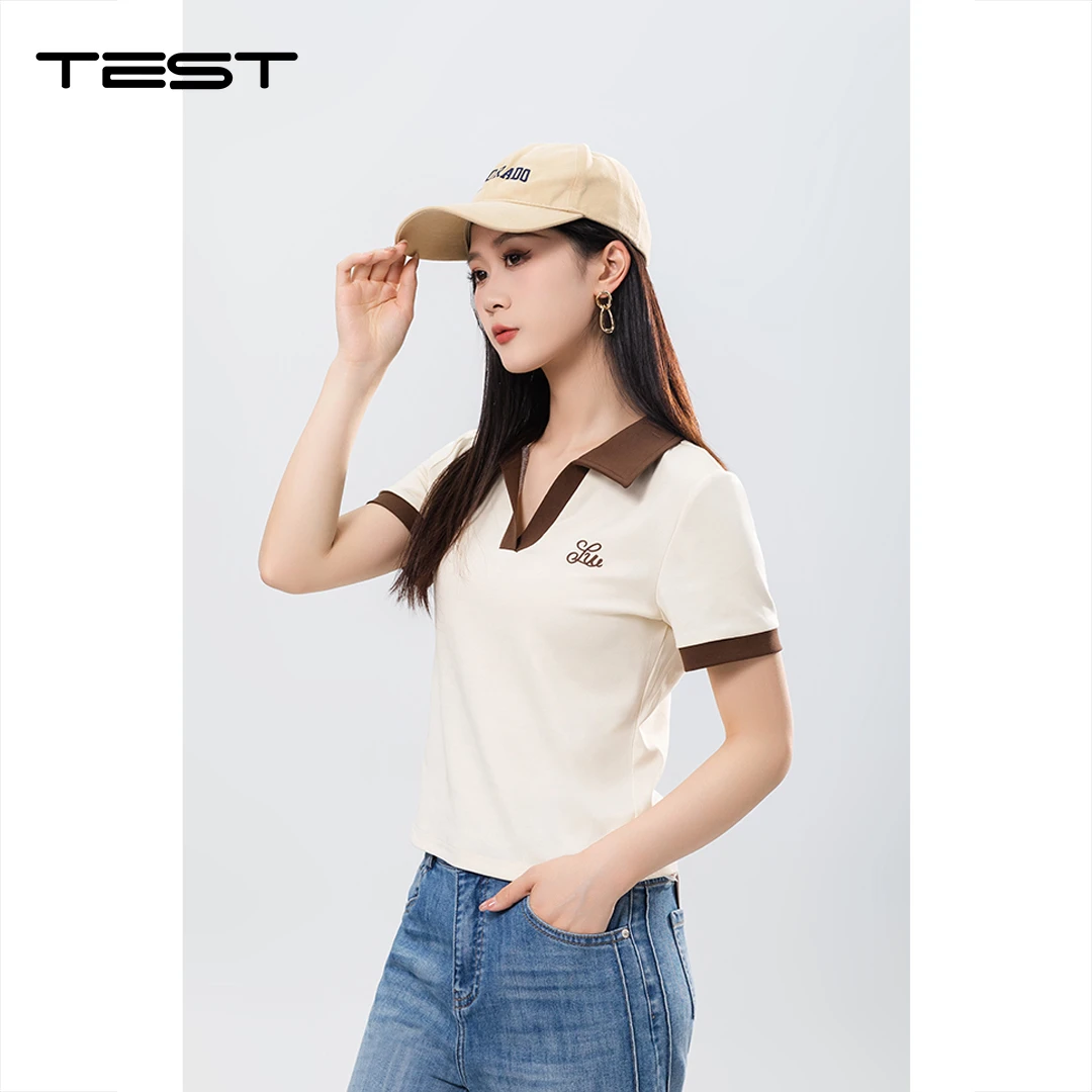 湖南她之蝶 25 夏修身撞色 T 1252040