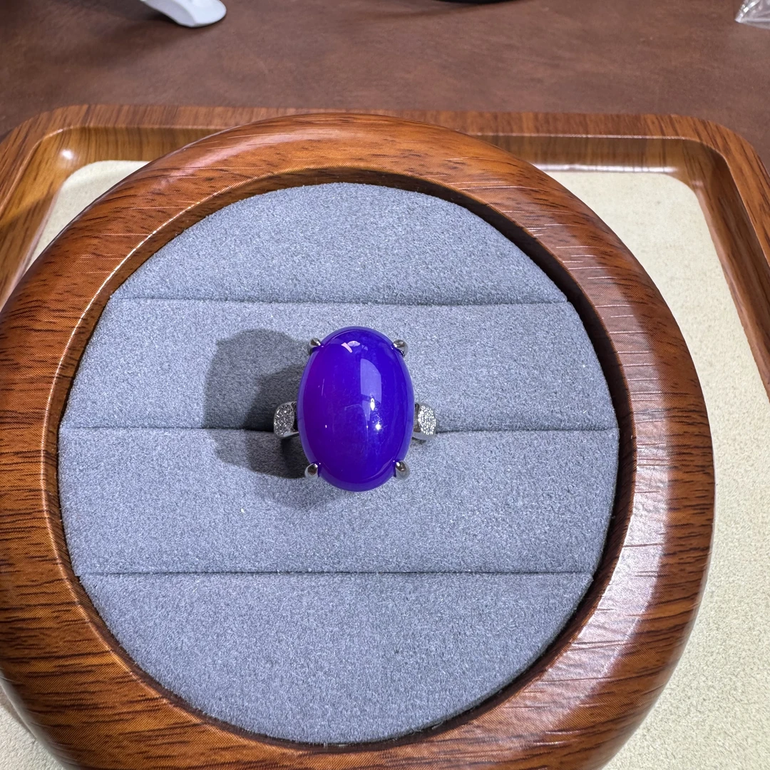 非金属珐琅戒指 紫色 圆盘戒指 L210