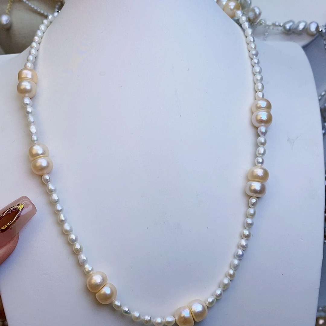 淡水珍珠颈饰银S925镶嵌