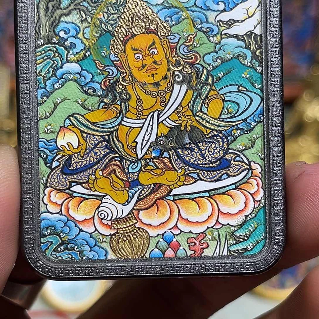 吊坠 青海热贡纯手绘黄财