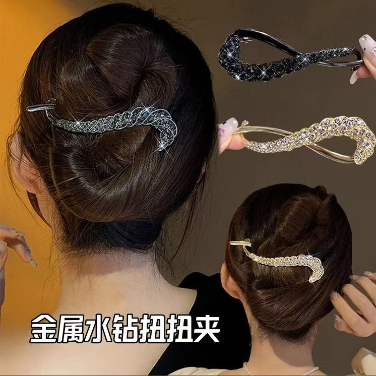 新款大号扭扭夹高级感发夹女后脑勺抓夹盘发神器金属发饰一字夹