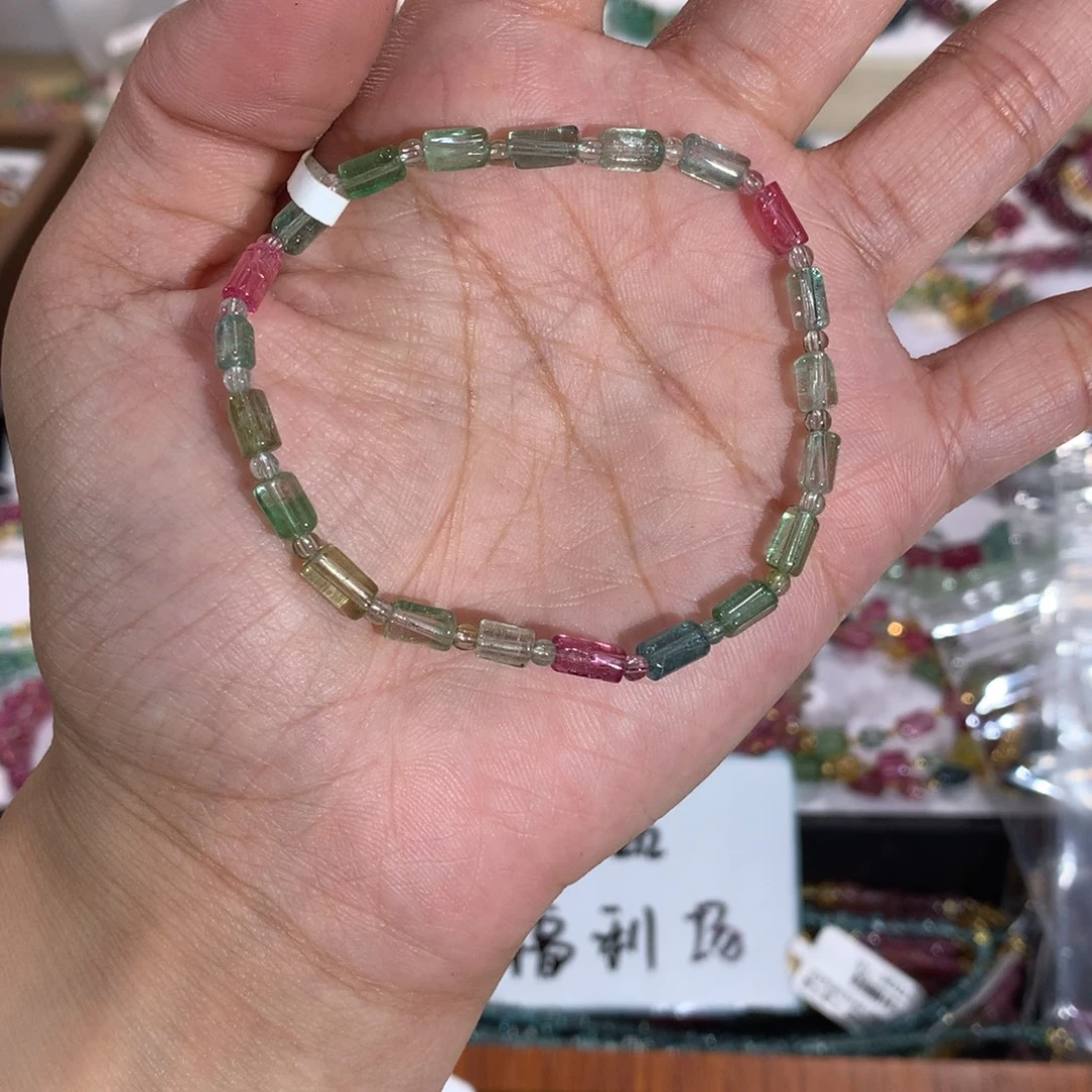 碧玺未镶嵌手串手链