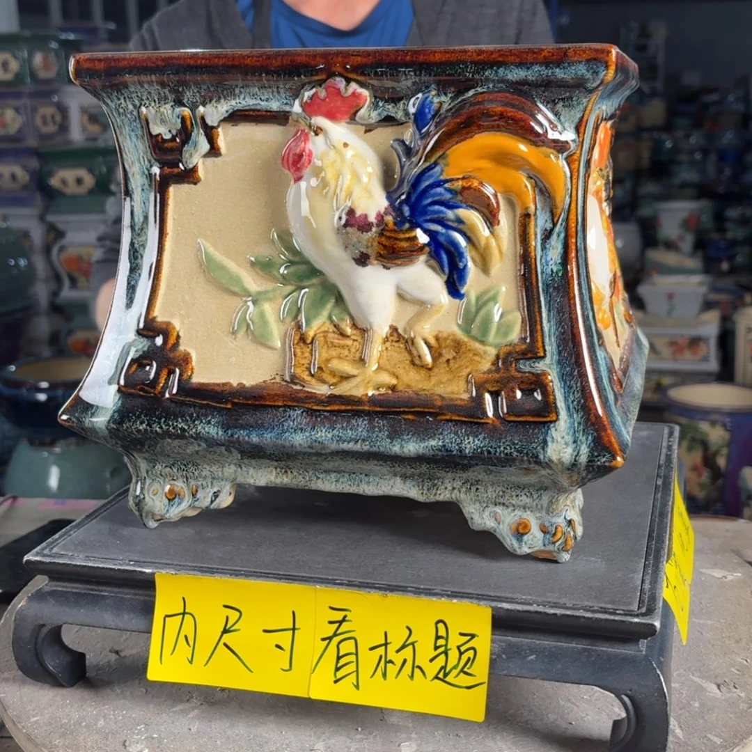 一风堂石湾花盆 内19*19缝隙微瑕