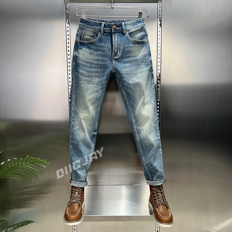 LILO男装秋冬新款高端品质美式修身工艺水洗舒适时尚百搭牛仔裤男