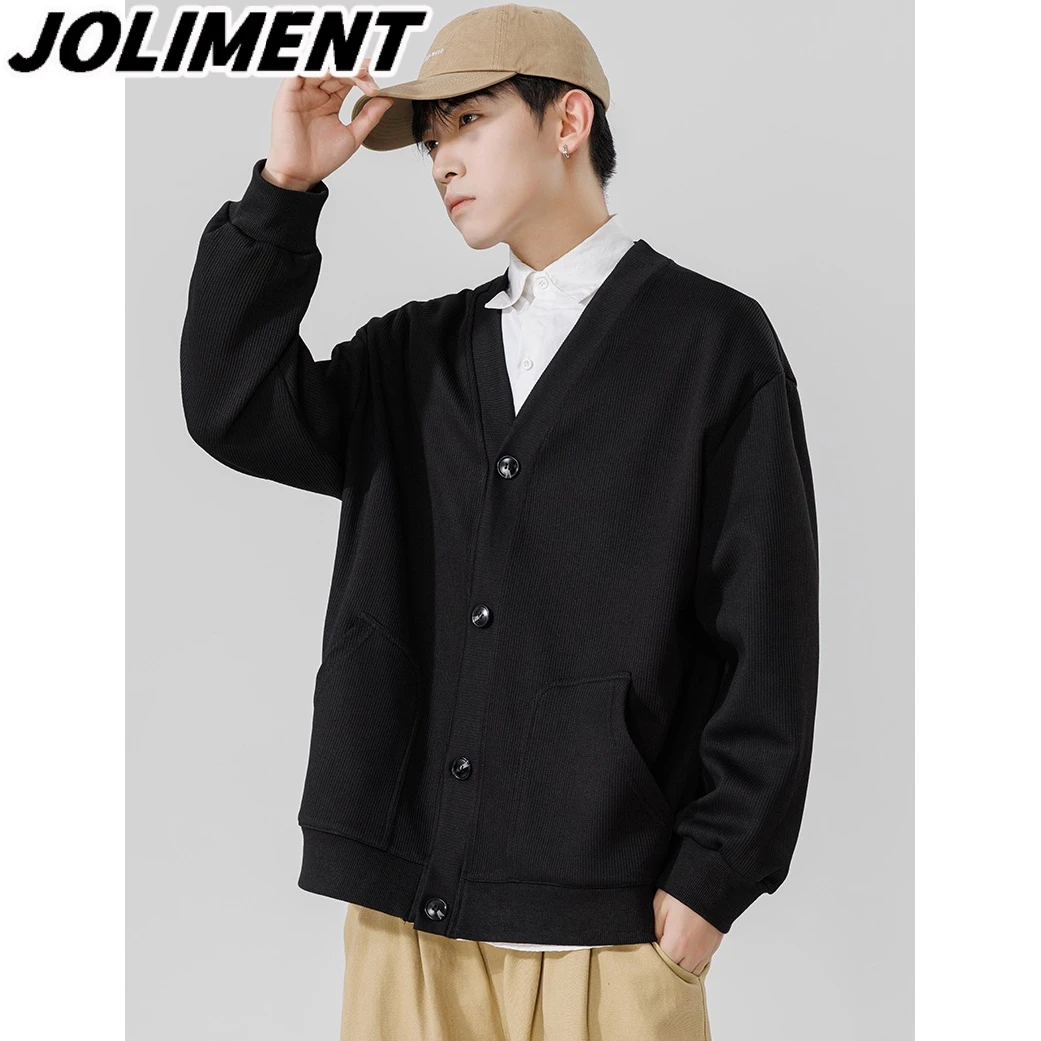 JOLIMENT重磅开衫外套男士春季潮牌慵懒针织毛衣宽松百搭休闲上衣