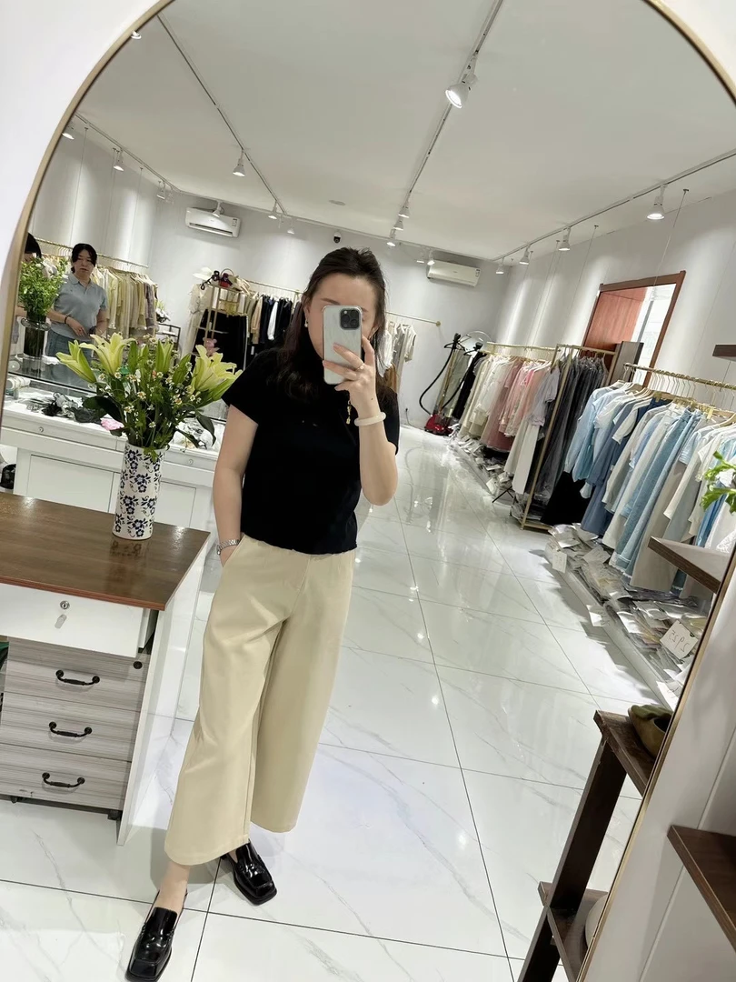 258高腰垂感直筒九分裤女宽松显瘦休闲薄款气质阔腿裤