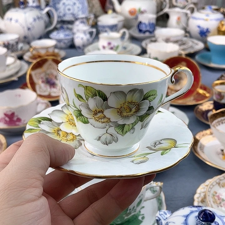 海外中古欧瓷咖啡杯小房子