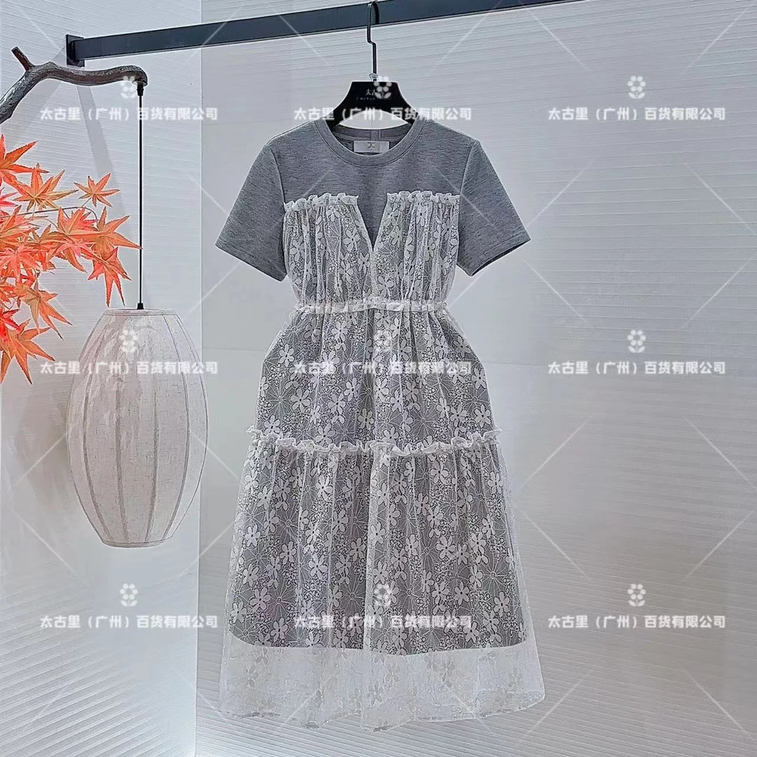 【梅子专属】法式宽松气质显瘦拼接减龄收腰裙JC-A1553短袖