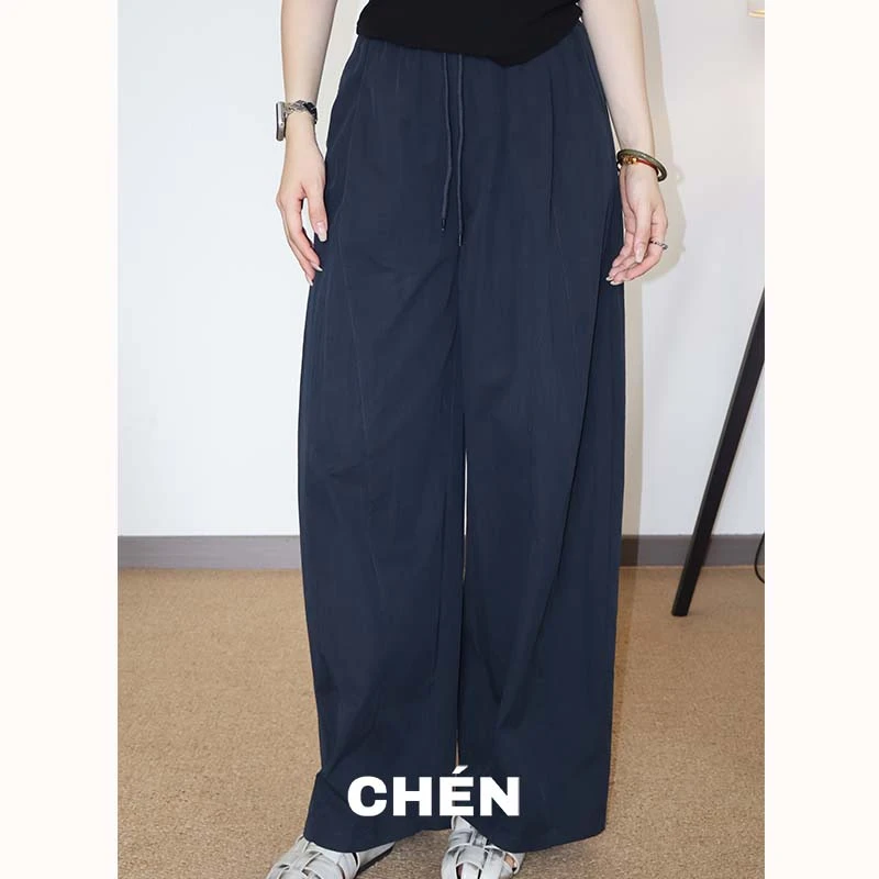 【月亮裤】晨总自制遮胯显瘦直筒阔腿百搭中腰九分休闲裤女夏季薄