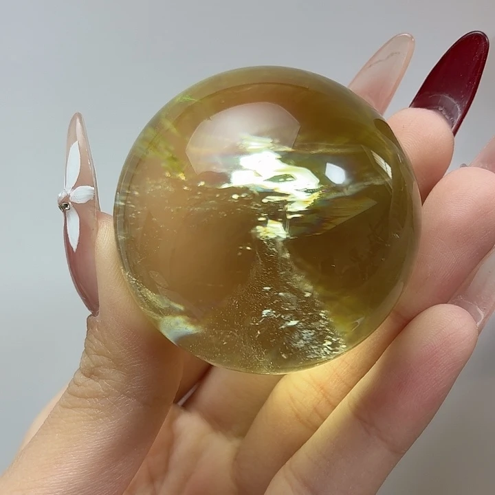 黄晶珠宝半成品未镶嵌彩云隐山46.8mm