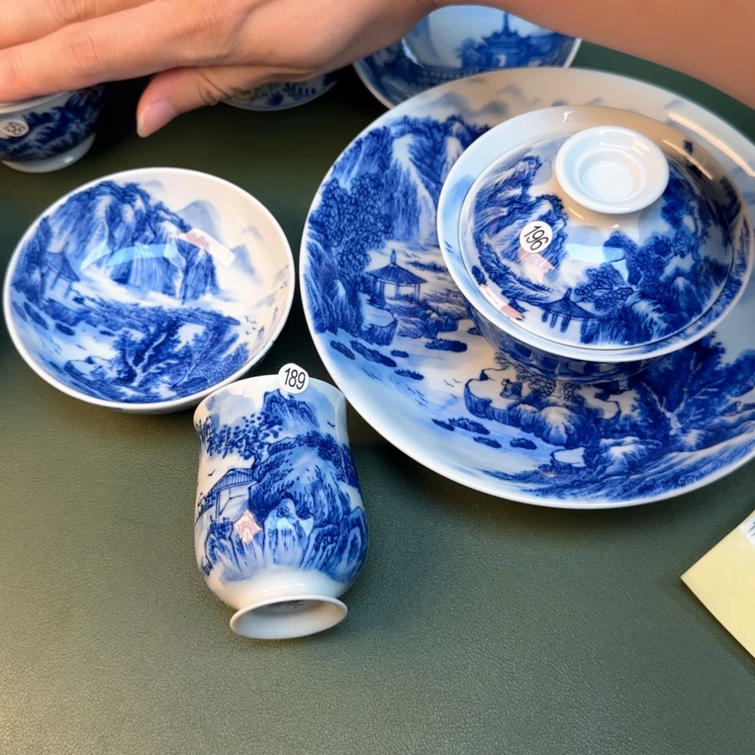 彦祖纯手工手绘茶具四件套