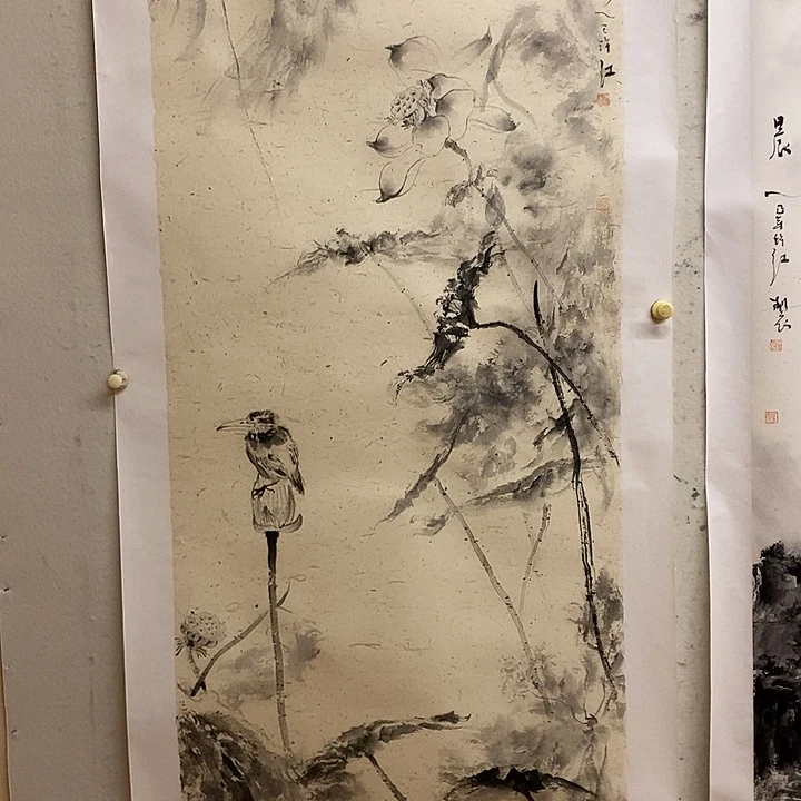 国画水墨丹青画卷作品