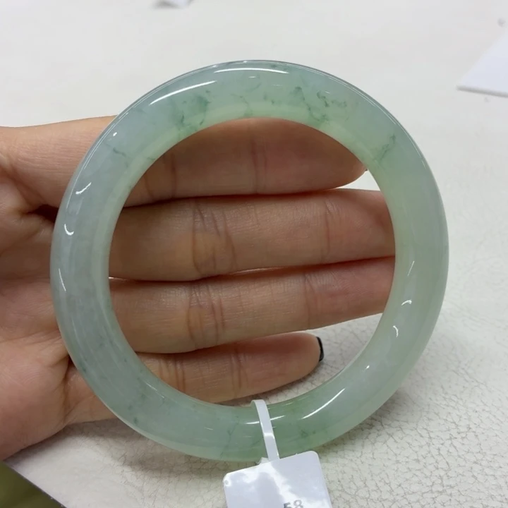 未镶嵌手镯翡翠缅甸翡翠手镯55.2圆条