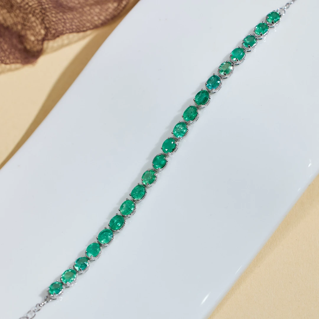 【歪歪】祖母绿手链*S925镶嵌P8182