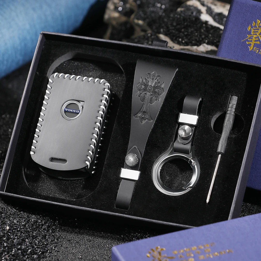 沃尔沃专用钥匙套适用汽车于沃尔沃全系车型真皮进口钥匙套