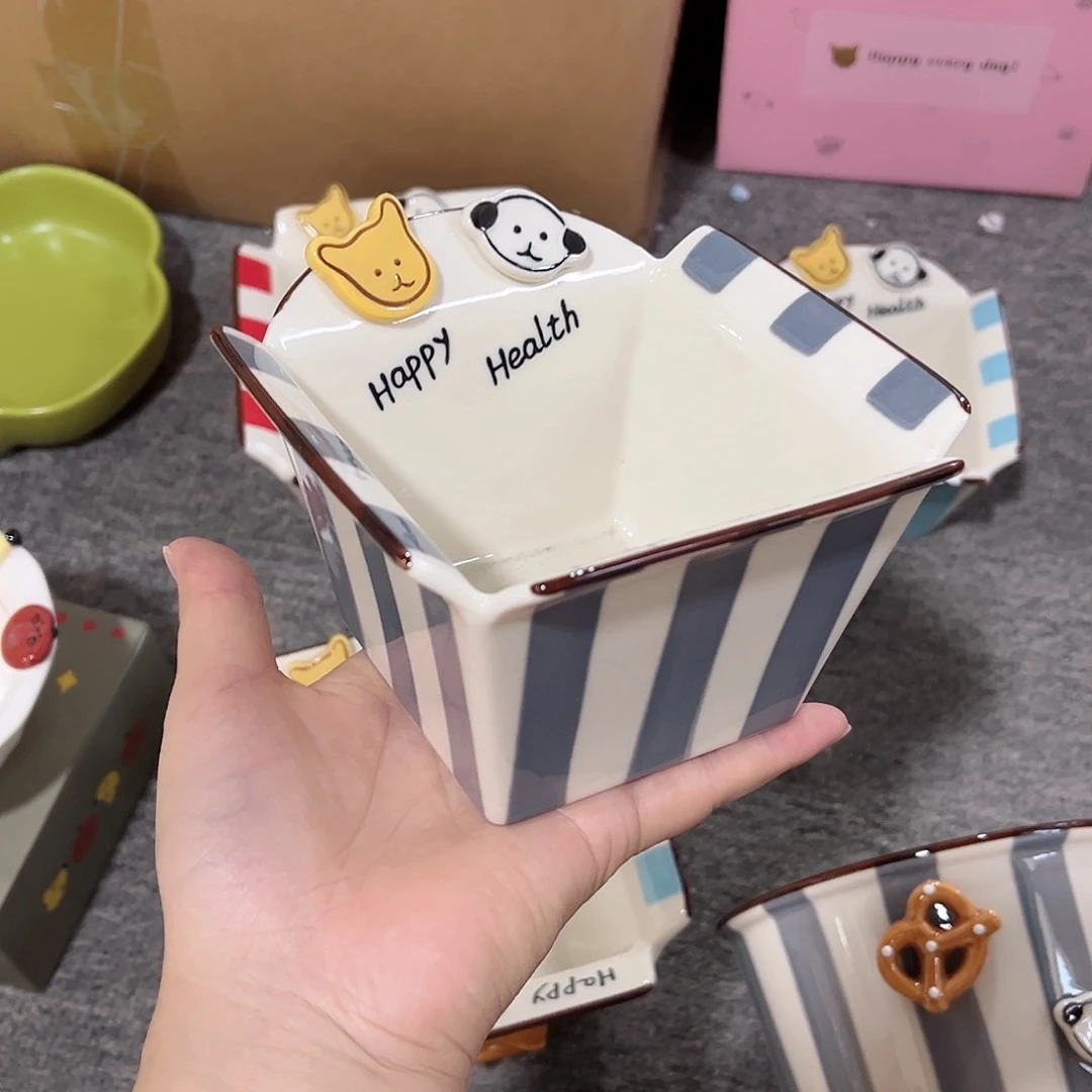 爆款小号薯条桶陶瓷餐具