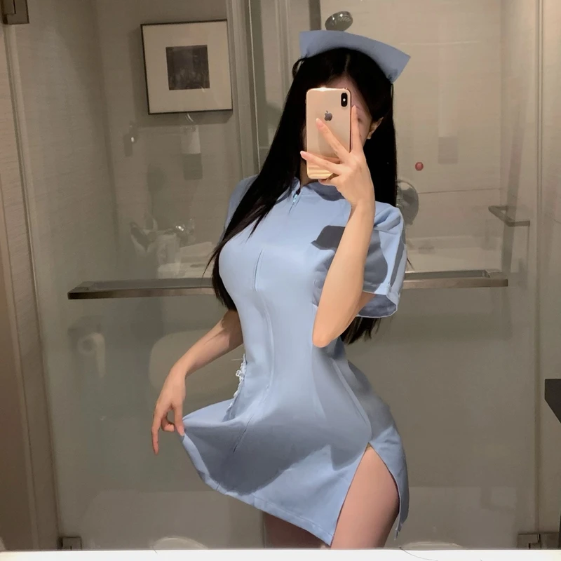 网红爆款纯欲护士超短裙情侣趣味制服气质角色扮演高级感约会战袍