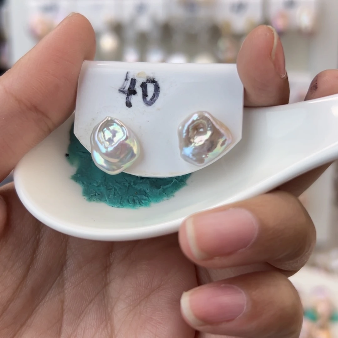 淡水珍珠耳饰银S925镶嵌