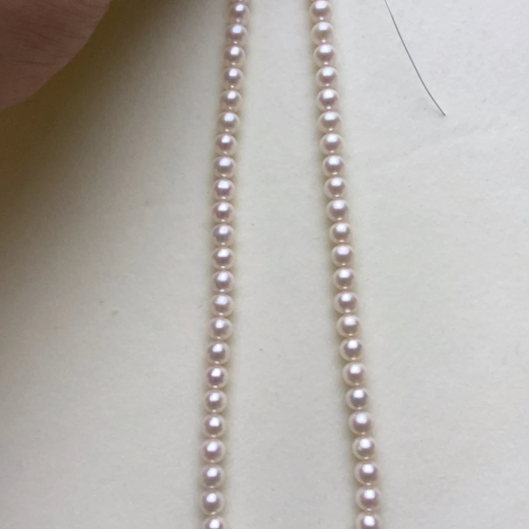 项链银S925镶嵌淡水珍珠6-7mm无核珍珠项链
