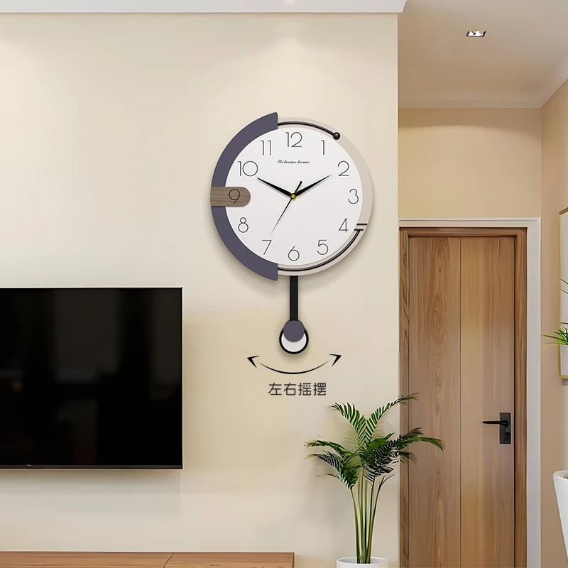 创意挂钟家用钟表客厅新款摇摆挂墙时钟静音高级艺术钟石英钟挂表
