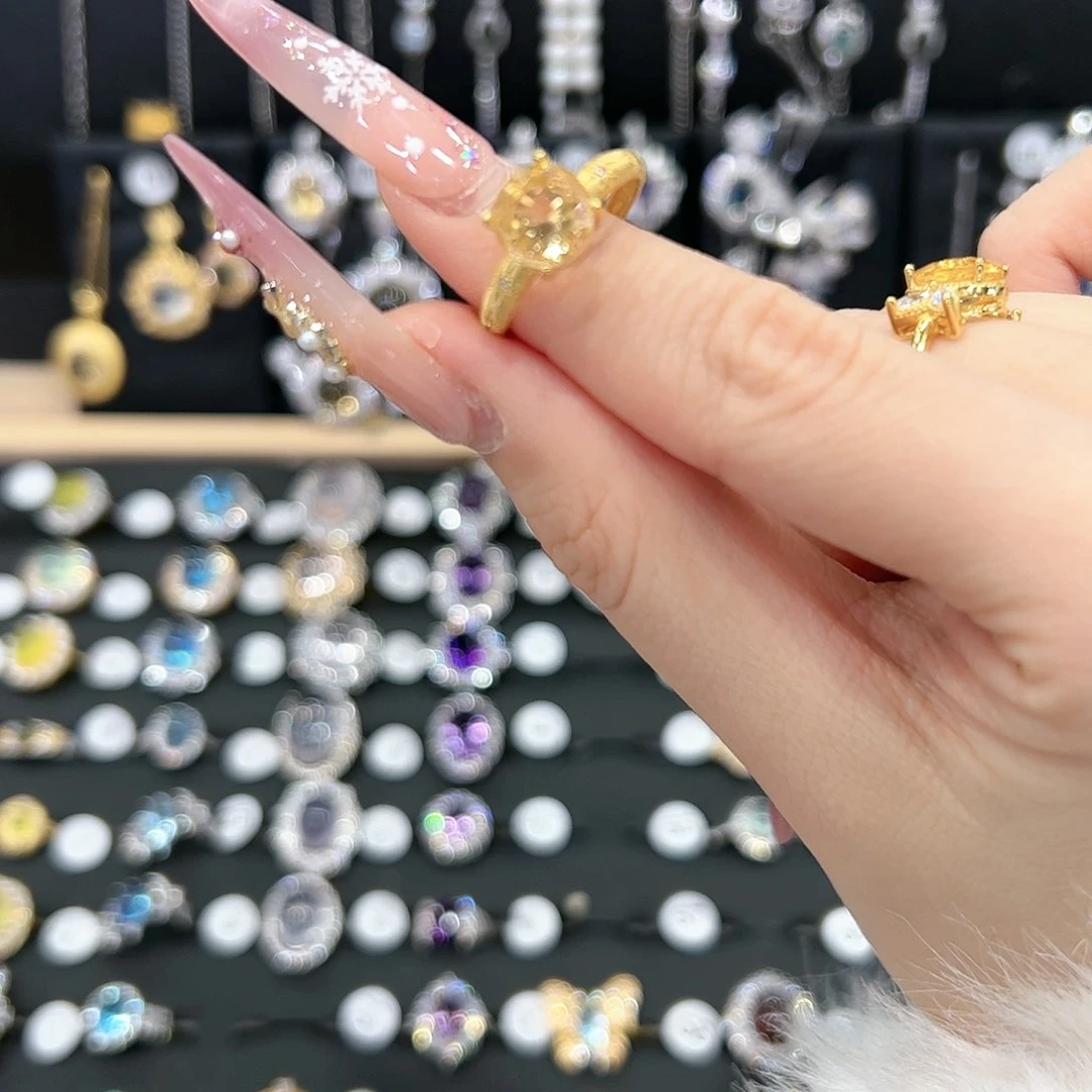 烟晶戒指银S925镶嵌重****母