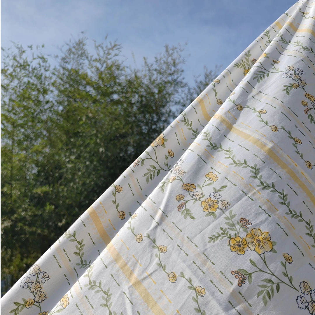 田园风清新小碎花布料纯棉服装面料做裙子床单全棉棉布