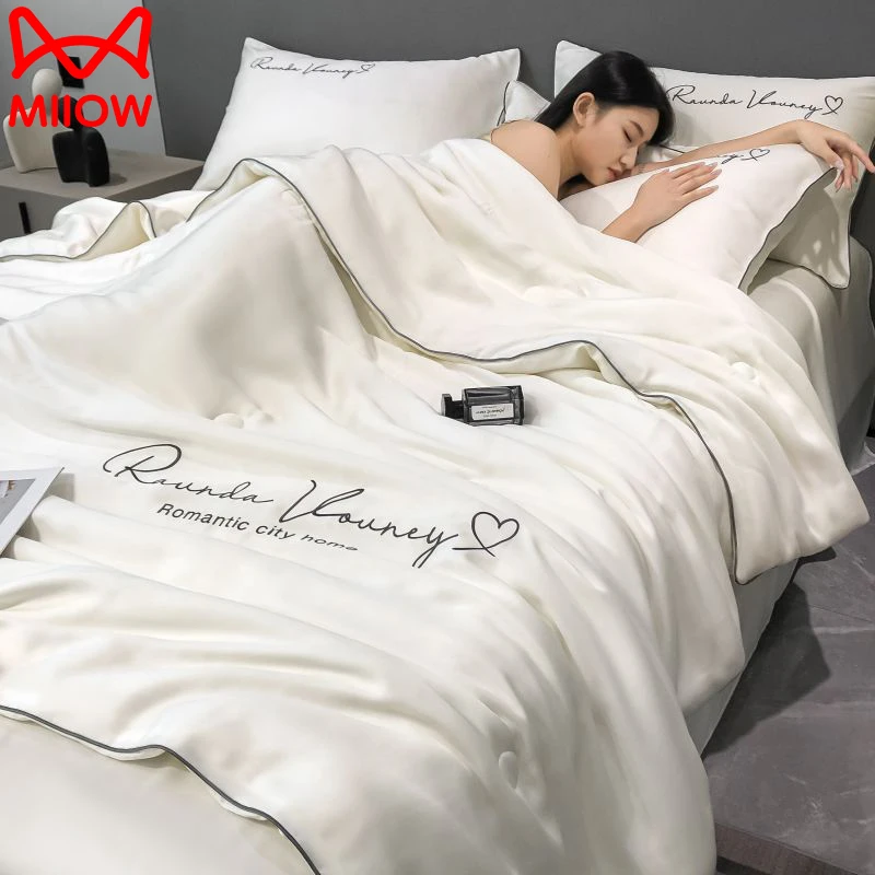 猫人冰丝夏凉被凉感被单双人通用薄被子春秋被芯可水洗空调被薄款