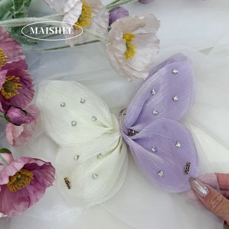 高级感超仙纱蝴蝶女2025新款网纱后脑勺大号发夹鲨鱼夹发卡Z0198