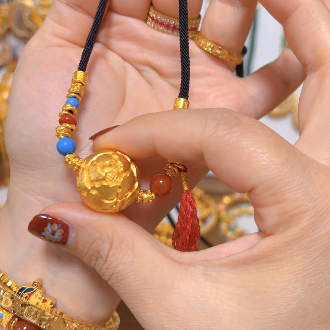 布艺合金布艺合金新款大师牡丹珠项链