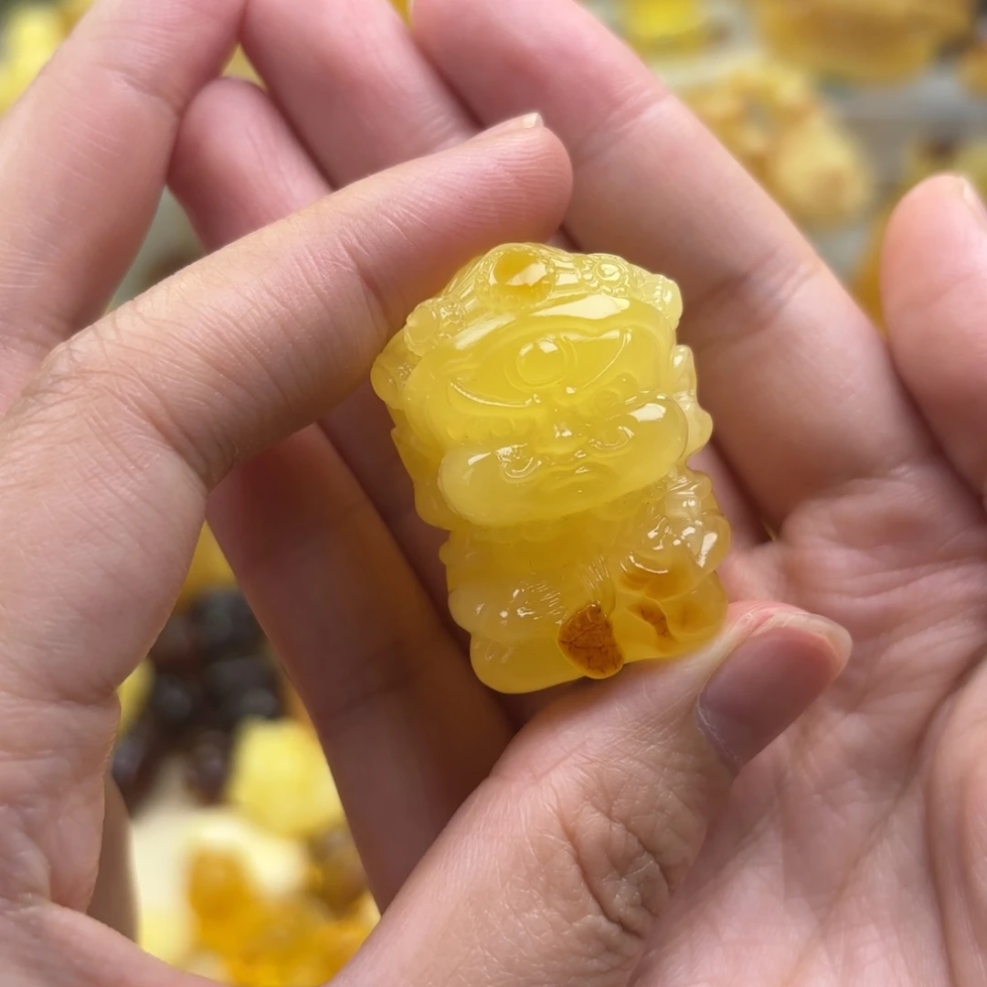 裸石蜜蜡未镶嵌蜜蜡吊坠打孔不退不换