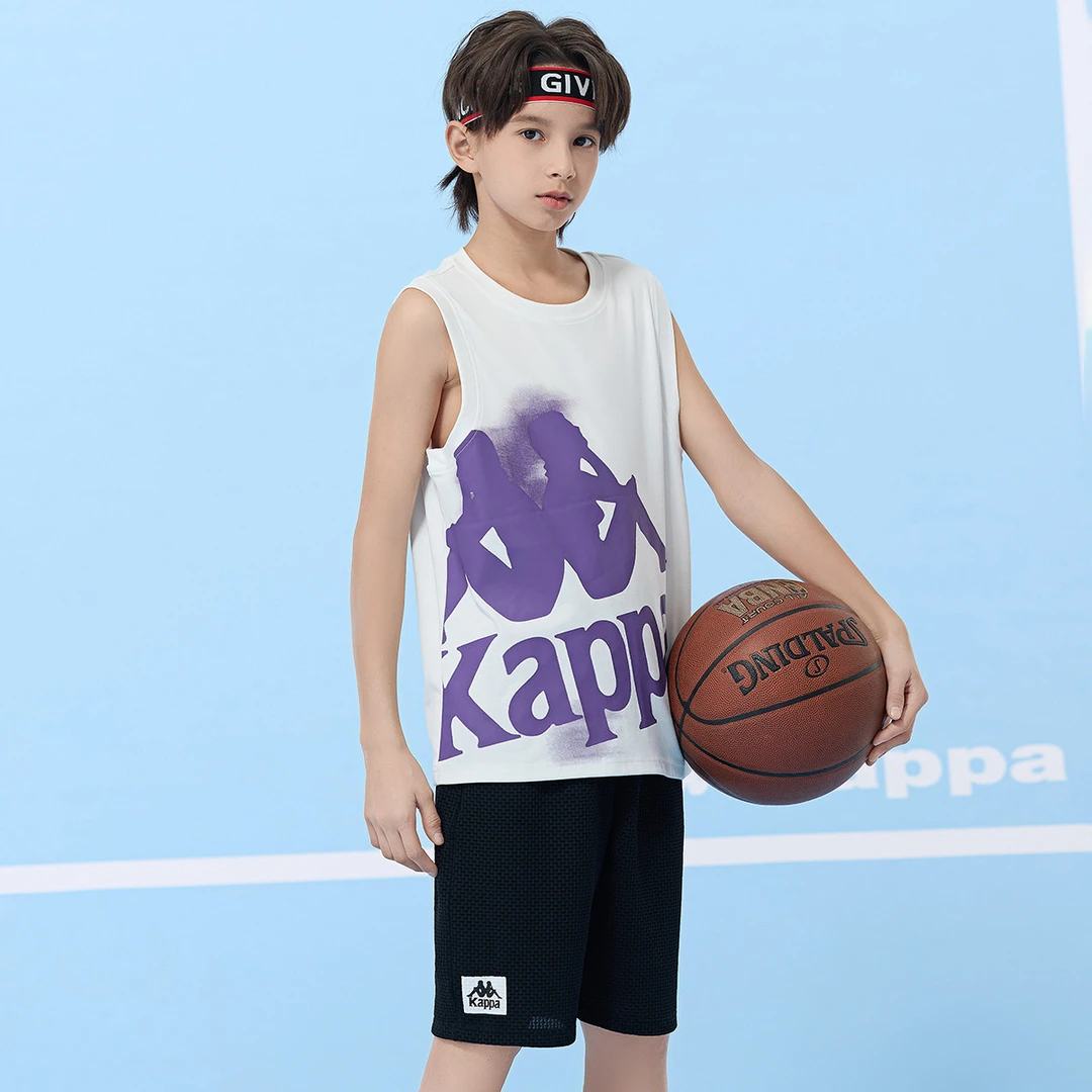卡帕夏季新款休闲透气宽松中大童无袖潮流薄款儿童背心