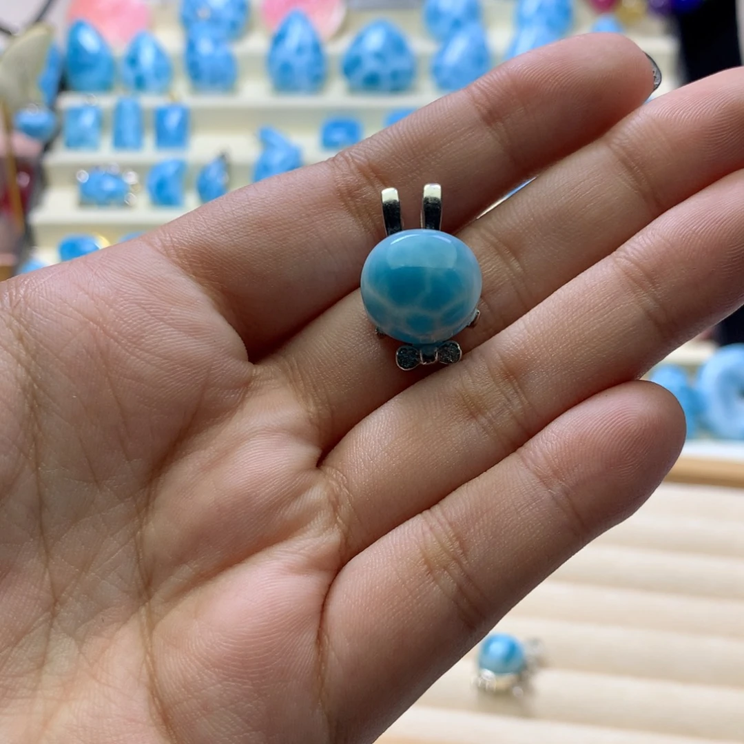 特***哥针钠钙石（海纹石）未镶嵌珠宝半成品
