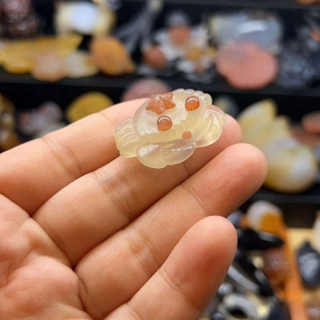 玛瑙/玉髓未镶嵌手玩摆件海星螃蟹