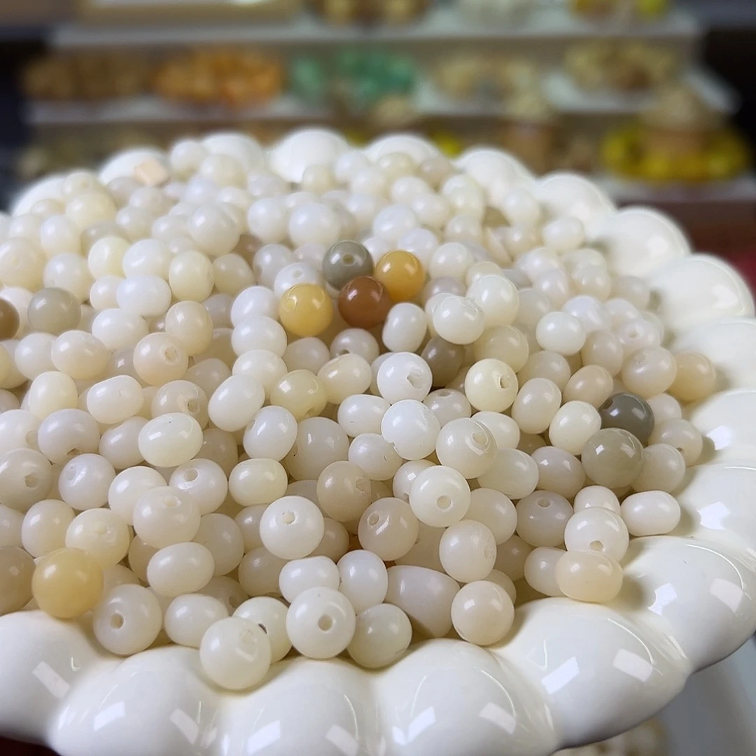 菩提根/象牙果手串微瑕卡8白苹果300